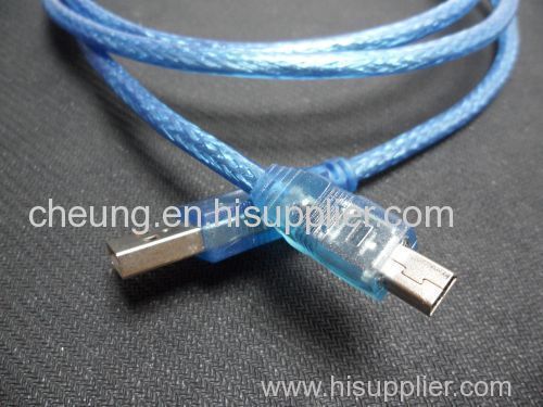 USB 2.0 Type A Male to Mini B 5pin Male USB Cable Cord for MP3 MP4 player 5FT blue
