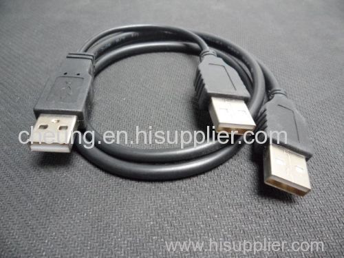 USB 2.0 A to 2 A Power Data Y Cable For 2.5 3.5 HDD