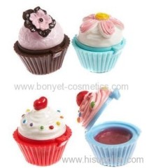 different top cream cupcake lip gloss case