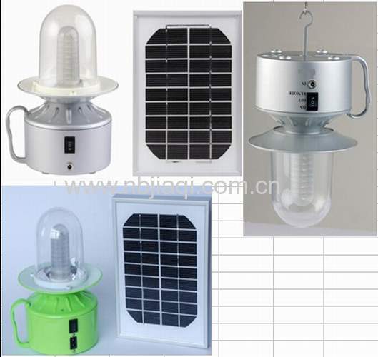 Solar camping lantern with solar panel