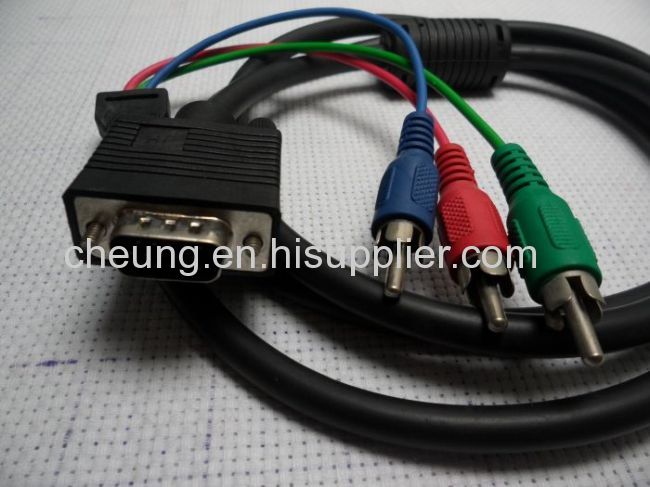 15 Pin VGA/HD15 to RGB 3 RCA Component TV/HDTV Cable