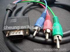 15 Pin VGA/HD15 to RGB 3 RCA Component TV/HDTV Cable