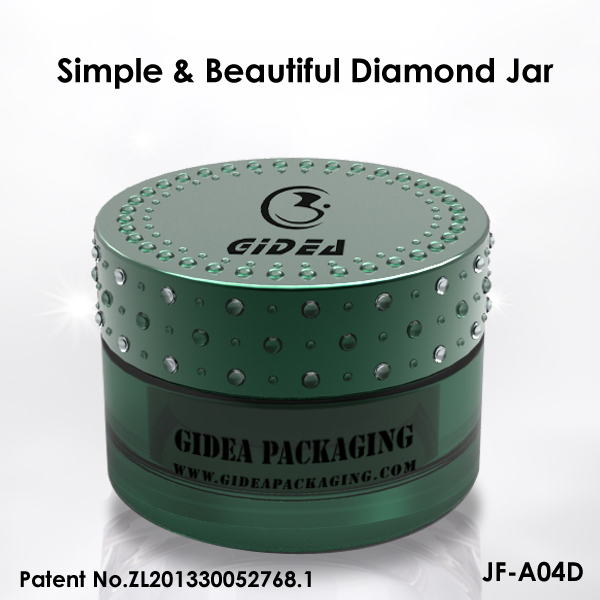 100ml Green Acrylic diamond cap luxury cosmeticjar