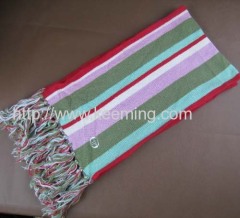 Lambs wool horizontal stripe scarf