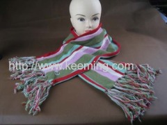 Lambs wool horizontal stripe scarf