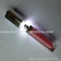 silver LED lip gloss with mirror