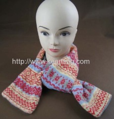 Double snow flower jacquard scarf