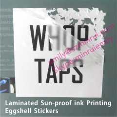 Sun Proof Ink Printing Laminated Eggshell Stickers,WaterProof Self Egg Shell Stickers Destructible With Matte Lamination