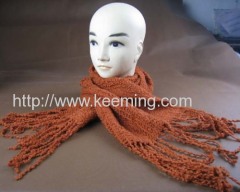 mono-color acrylic scarf with tassel