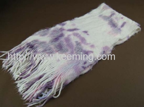 White and purple Brush print scarf