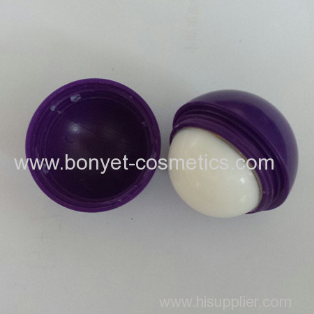 colorful plastic egg shape ball lip balm