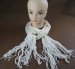 White cozy scarf with tassel