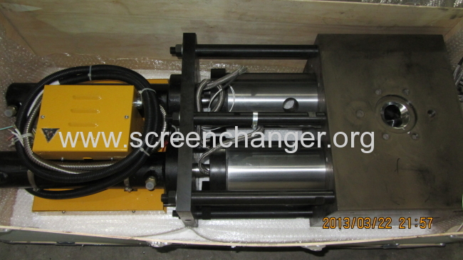 Doule piston screen changer for plastic recycling pelletizer