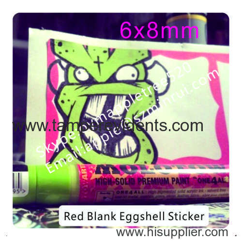Destructible Egg Shell Sticker with Red Borders for Cool Handwriting