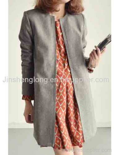 New Fashions Hidden Button Long Wool Suit Coat for Women