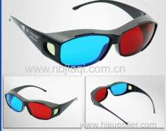 Red bule plastic Myopia general S3D glasses/High quality anaglyph 3D glasses for movie