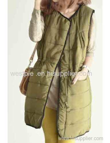 Womens Warm v-neck quality Vest cotton-padded jacket coat