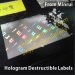 3D Holographic Destructible Labels