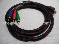 1080p 1.5M 5FT HDMI Male to 3RCA 3 RCA Video Audio AV Cable One Year Warranty
