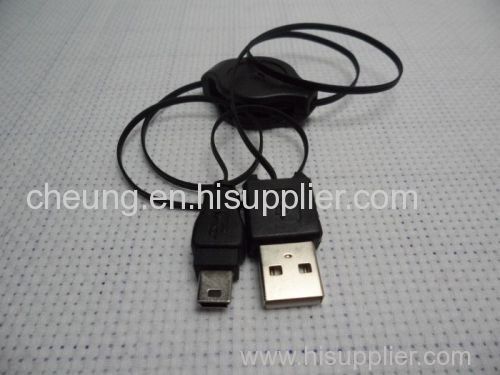 USB A to 5 Pin Male To Male M-M Retractable Cable