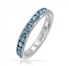 Blue Topaz Color CZ Band Ring
