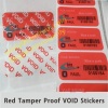 Custom Red Security Warranty VOID Sticker With Custom Design and Barcode with Number, Self Adhesive Security Seal Labels