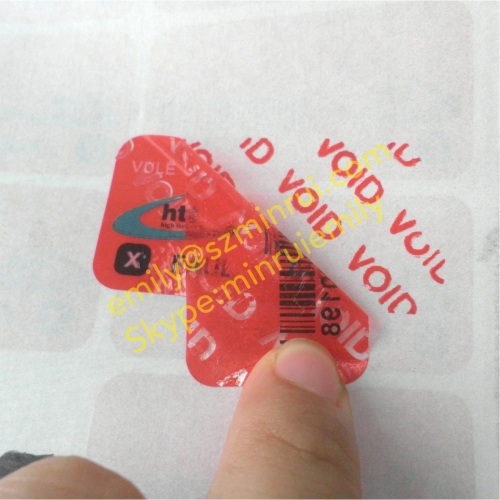 Tamper proof red void stickers