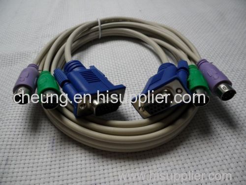 KVM VGA Male to Female VGA PS/2 Cable