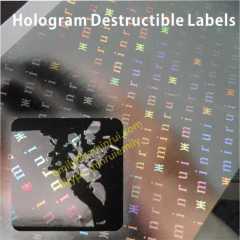 Security Holographic Tamper Evident Destructible Vinyl Materials,Self Destructive Hologram Sticker,Destructive Hologram
