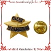 Gold Star Metal Pin With Soft Enamel Color