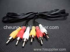 5 FT Triple 3 RCA Composite Audio Video AV Cable