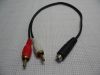 3.5mm 1/8 stereo female mini jack to 2 male RCA adapter