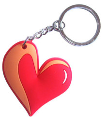 Red Heart Shape PVC Keychain