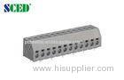 Single Deck Pcb Spring Terminal Block Pitch 5.00mm , 2P - 24P , 300V 10A