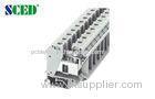 15.2mm Grey PCB Din Rail Mounted Terminal Blocks 600V 115A , AWG 18-2 Double decks