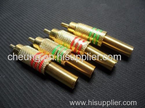 Gold Plated RCA Plug audio Connector Metal Spring