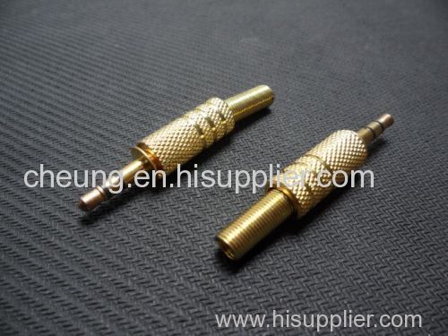 1/8 3.5 mm STEREO Male Plug Metal Audio Connector Gold