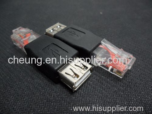 USB A Female F to Ethernet LAN RJ45 Male Router Adapter