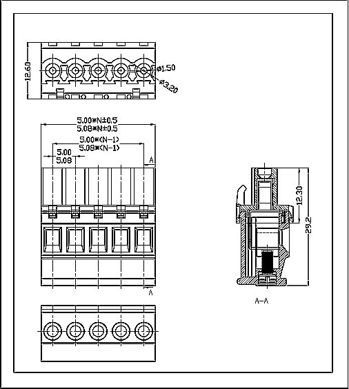 UL/CE/VDE 300V 15A 26-12 AWG Plug-in terminal block