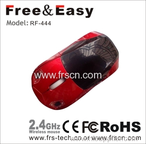 Wine Red racing car wireless mouse
