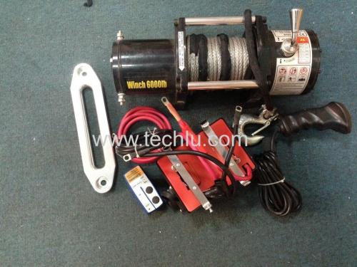 Boat trailer and car winch with remote control 6000LBS
