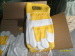 Super quality.Cow grain leather.Full palm.Working glove.Yellow 100% cotton fabric.Half lining.