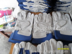 AA GRADE Cow gsplit leather.Full palm.Working glove.Blue100% cotton fabric.Half lining.With Kevlar lining