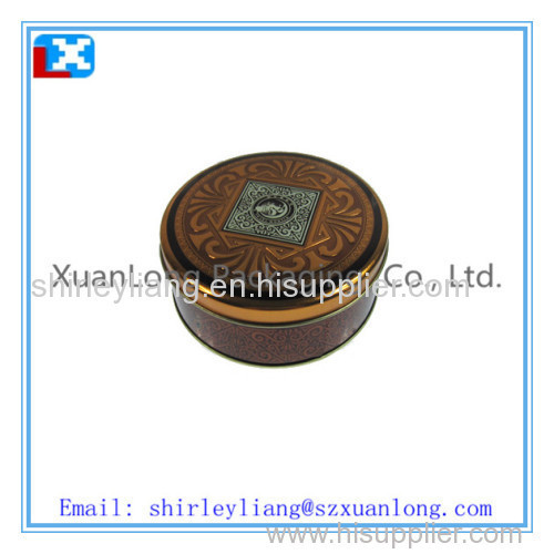 round cookies tin box