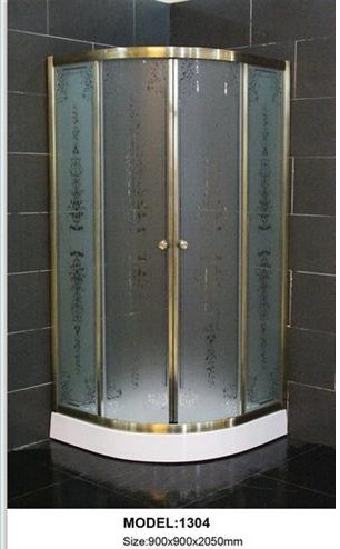 Electroplating brassy shower enclosure