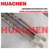 Bimetallic conical twin screw barrel