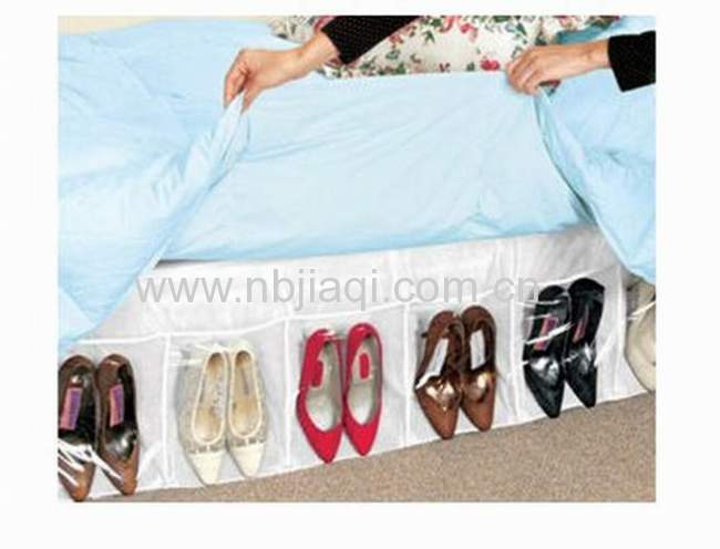 shoe organizing bed skirt shoes away hanging bed storage/Storage Dynamics Shoes Away Hidden Organizer