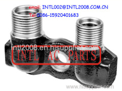 Universal A/C compressor Fitting Adapter Vertical Flex 7 fitting Port/Tube manifold fitting 3/4" x 7/8" connector