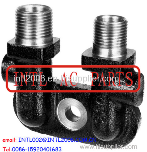 TM Style Zexel A/C compressor Fitting Adapter Vertical outputs Tube manifold fitting 3/4"x7/8" Fitting Adapter CONNECTOR