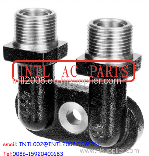 TM Style Zexel A/C compressor Fitting Adapter Vertical O-ring Port/Tube manifold fitting 1 x 14 Vertical